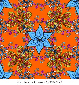 Endless vector texture for romantic design, decoration, greeting cards, posters, wrapping, for textile print and fabric. Floral seamless pattern with bright summer flowers in colors.