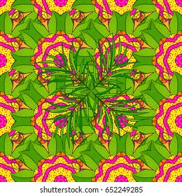 Endless vector texture for romantic design, decoration, greeting cards, posters, wrapping, for textile print and fabric. Floral seamless pattern with bright summer flowers in colors.