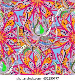 Endless vector texture for romantic design, decoration, greeting cards, posters, wrapping, for textile print and fabric. Floral seamless pattern with bright summer flowers in colors.