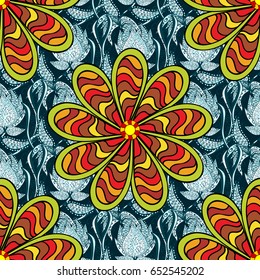 Endless vector texture for romantic design, decoration, greeting cards, posters, wrapping, for textile print and fabric. Floral seamless pattern with bright summer flowers in colors.