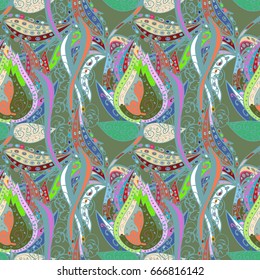 Endless vector texture for romantic design, decoration, greeting cards, posters, wrapping, for textile print and fabric. Floral seamless pattern with bright summer flowers in colors.