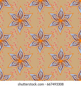 Endless vector texture for romantic design, decoration, greeting cards, posters, wrapping, for textile print and fabric. Floral seamless pattern with bright summer flowers in colors.