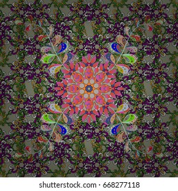 Endless vector texture for romantic design, decoration, greeting cards, posters, wrapping, for textile print and fabric. Floral seamless pattern with bright summer flowers in colors.