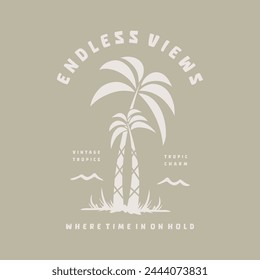 endless views typography slogan for t shirt printing, tee graphic design, vector illustration.
