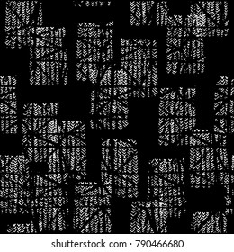Endless watercolor texture vector. Indigo tie dye seamless pattern. Natural tiles. Japan cotton background. Batik bed vector texture. China hand dyeing white cotton background. Hippie fabric with grid