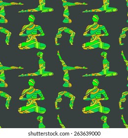 Endless yoga background. Yoga poses. 