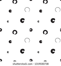 Endless youth backdrop with repeating ink zero vector sign.
Hand drawn seamless pattern with o symbols on white background. 