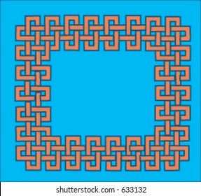 An endless,complex, Celtic knot making a frame. Easy to rescale and change color.