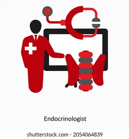 
Endocrinologist or Doctor Icon Concept