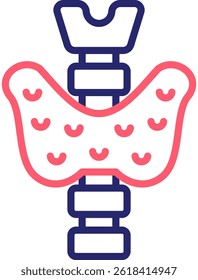 Endocrinology Icon Color Vector Illustration