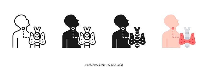 Icono de endocrinología, conjunto de iconos de estilos múltiples