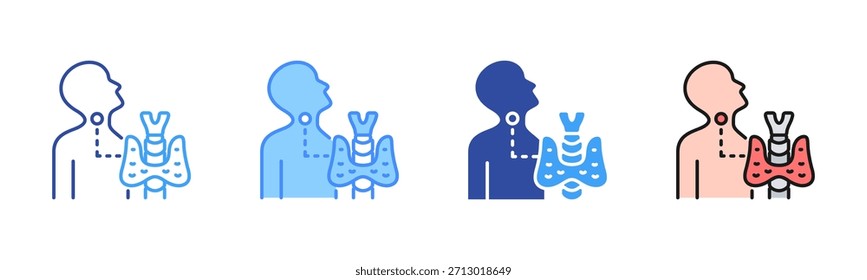 Icono de endocrinología, conjunto de iconos de estilos múltiples