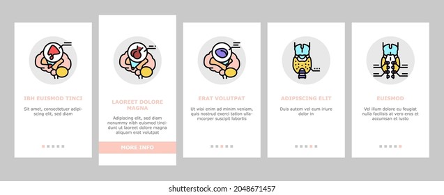 Endocrinology Medical Disease Onboarding Mobile App Page Screen Vector. Parathyroid And Pituitary Gland, Acromegaly Hypothyroidism, Hypothalamus And Adrenal Insufficiency Endocrinology Illustrations