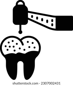 Endodontics concept, periradicular surgery vector icon design, odontology symbol, oral medicine sign, Dental instrument stock illustration