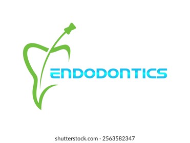 Endodontics logo, dental root canal treatment logo.