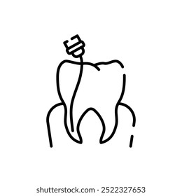 Endodontics Outline Icon, Vector illustration