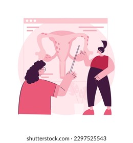 Ilustración vectorial del concepto abstracto de la endometriosis. Disfuncionalidad del endometrio, clínica ginecológica, diagnóstico y tratamiento de la endometriosis, metáfora abstracta de la función reproductora femenina.