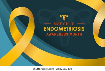 Endometriosis Awareness Month (March) highlights a painful condition where tissue grows outside the uterus. This vector symbolizes support and advocacy.