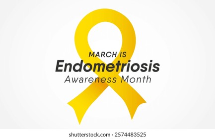 Endometriosis awareness month is observed every year in March, is a painful condition where endometrial tissue grows outside the uterus. Vector illustration