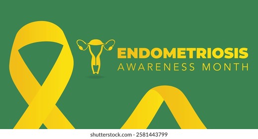 Endometriosis awareness month is observed every year in March, is a painful condition where endometrial tissue grows outside the uterus. Vector illustration