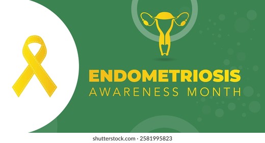 Endometriosis awareness month is observed every year in March, is a painful condition where endometrial tissue grows outside the uterus. Vector illustration