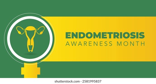 Endometriosis awareness month is observed every year in March, is a painful condition where endometrial tissue grows outside the uterus. Vector illustration