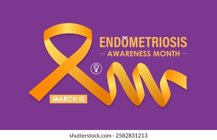 Endometriosis Awareness Month is observed every year in March to raise awareness about endometriosis, a chronic and often painful condition. Chronic pelvic pain, painful periods. Vector illustration.