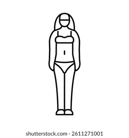 endomorph female body type line icon vector. endomorph female body type sign. isolated contour symbol black illustration