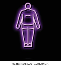 endomorph male body type neon light sign vector. endomorph male body type illustration