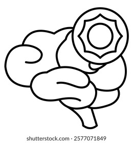 Endorphins Icon - Line Style - Brain Theme