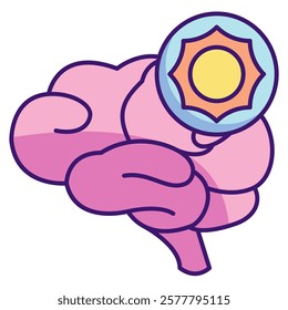 Endorphins Icon - Lineal Color Style - Brain Theme