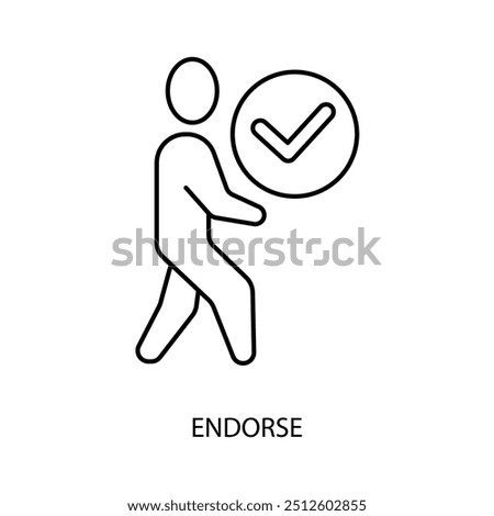 endorse concept line icon. Simple element illustration. endorse concept outline symbol design.