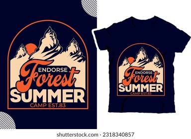 Endorse forest summer camp est.83,
Climber hiker backpacker silhouette vector of a mountaineer t shirt design