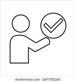 Iconos de endoso. Vector de línea simple