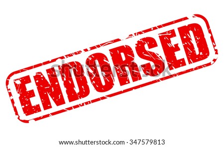 ENDORSED red stamp text on white