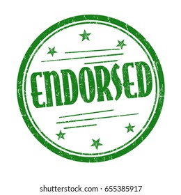 Endorsed sign or stamp on white background, vector illustration