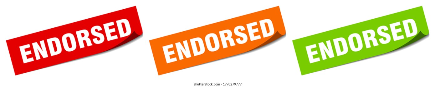 endorsed sticker. endorsed square isolated sign