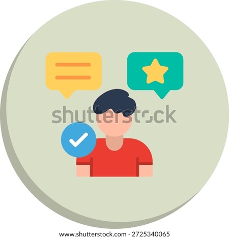 Endorsement Flat Circle Style Icon