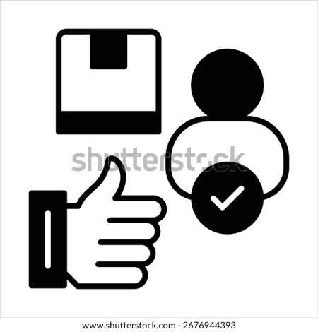 endorsement icon in black style vector illustration