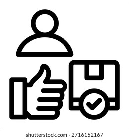 Icono de contorno de aprobación. Ilustración vectorial simple sobre fondo blanco