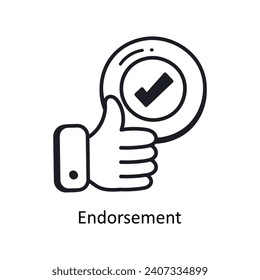 Endorsement vector  outline doodle Design illustration. Symbol on White background EPS 10 File 