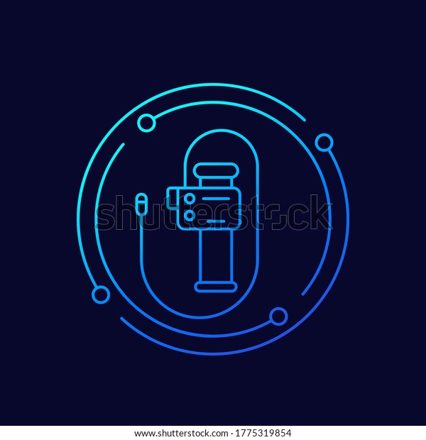 Endoscope Endoscopy Colonoscopy Line Vector Icon Stock Vector (Royalty ...