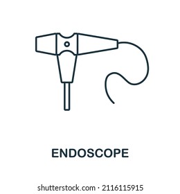 Endoscope icon. Line element from medical equipment collection. Linear Endoscope icon sign for web design, infographics and more.