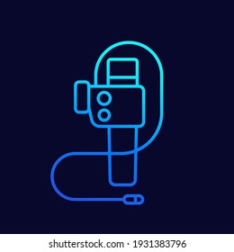 endoscope line icon, colonoscopy tool vector