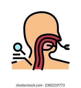 procedimiento endoscópico gastroenterólogo vector de color. signo gastroenterólogo de procedimiento endoscópico. ilustración de símbolo aislado
