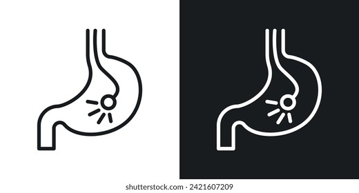 Endoscopy Icon Designed in a Line Style on White Background.