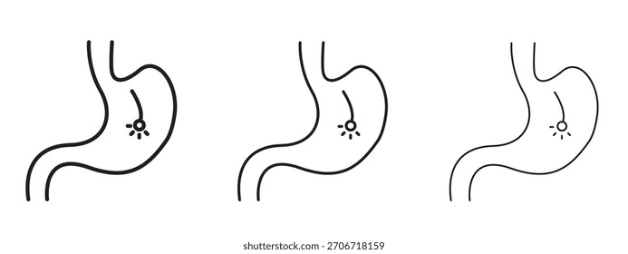 Icono de endoscopia con estilo de contorno, diseños de Ilustración vectorial