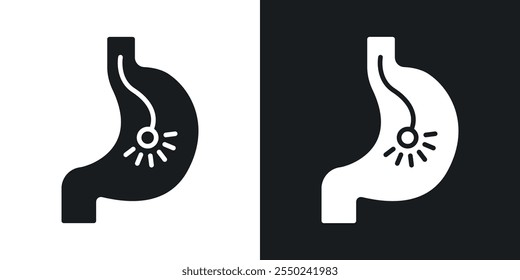Endoscopy icon pack in black color.