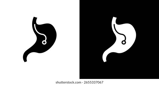 Colección de ícono de endoscopia. Vector plano ilustración de stock.