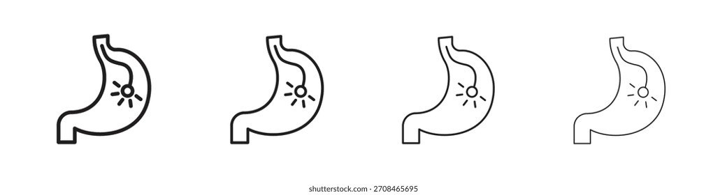 Iconos de endoscopia en Elementos negros de línea simple.